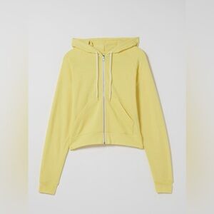 uo justin shrunken full zip hoodie sweatshirt